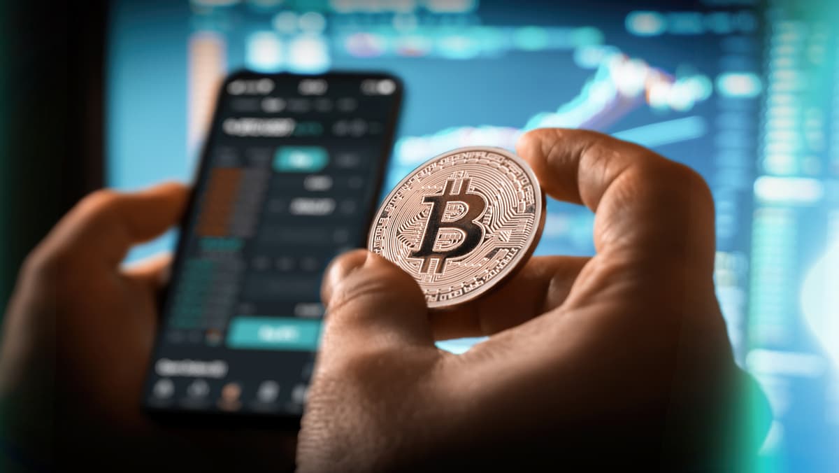 Dynamic dashboard of a crypto neobank app in 2025 showing yield-bearing stablecoin balances, transaction history, and DeFi integration features