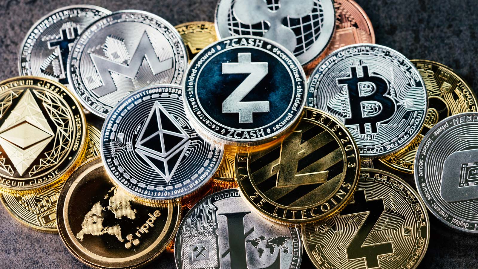 BTC ETH LTC ADA crypto icons