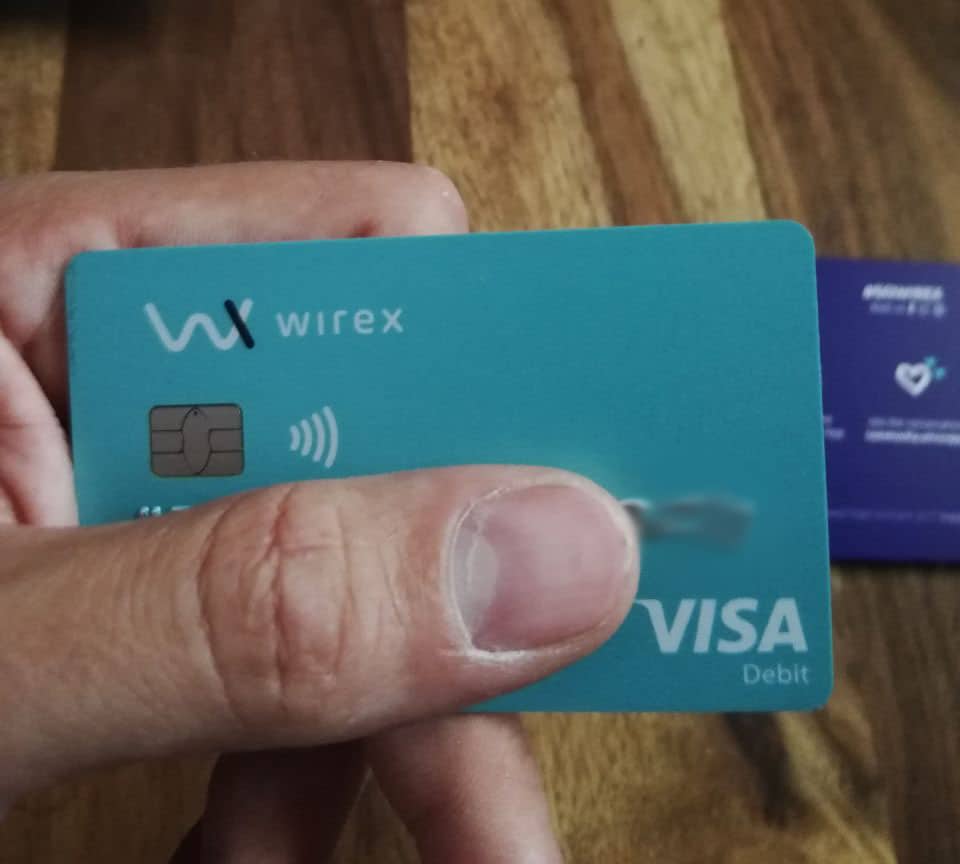 Wirex crypto debit card in use